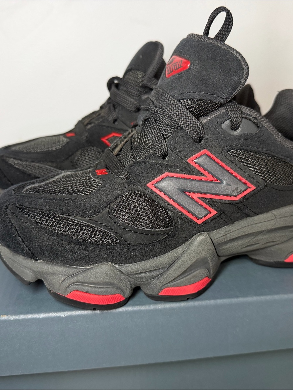 New Balance Kids Black and Red Chunky Athletic Sneakers